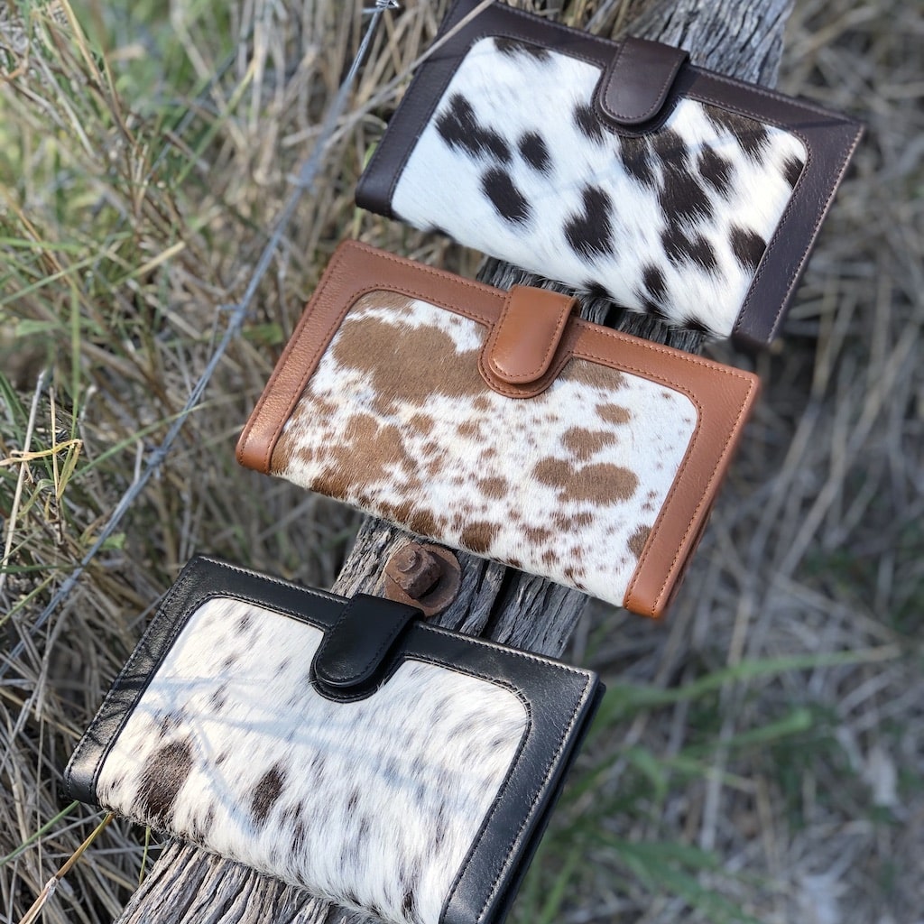 Large Cowhide Open Wallet - Various Colours • Sunday Cowgirl